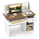 Natural and White kids study desk, view 3; accessories not included