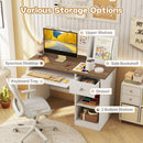 Natural and White kids study desk, view 7; accessories not included