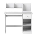 White kids study desk with hutch, drawer and keyboard tray