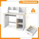 White kids study desk dimensions