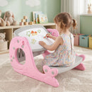 Pink activity table converted to a drawing board