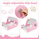 Pink activity table adjustable whiteboard angle and fixing knob