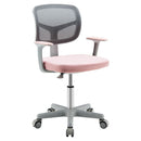 Pink adjustable kids mesh study chair, front view