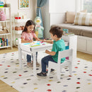 Kids Art Table and Two Chairs with Paper Roll and Four Bins – White – view 1