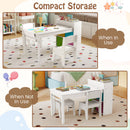 Kids Art Table and Two Chairs with Paper Roll and Four Bins – White – view 6