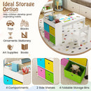 Kids Art Table and Two Chairs with Paper Roll and Four Bins – White – view 7