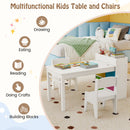 Kids Art Table and Two Chairs with Paper Roll and Four Bins – White – view 8
