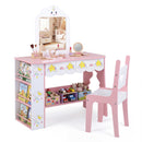 HY10395 vanity side book rack and lower shelf shown with styling items