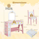 HY10395 vanity, chair and drawer dimensions with age and load labels