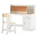 Natural-and-white study desk and matching chair