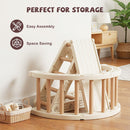Pieces nested together for storage