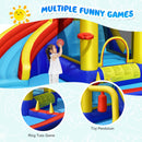 Inflatable Water Park with Curved Slide and 680W Blower – basketball ring toss and hanging play feature