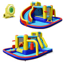 Inflatable Water Park with Curved Slide and 680W Blower – complete water park and 680W blower from both sides