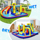 Inflatable Water Park with Curved Slide and 680W Blower – wet and dry play configurations