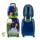 Jungle Animals Kids Suitcase and Backpack Set – front and rear views