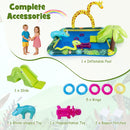 Jungle Spray Pool with Giraffe and Slide – included pool toys and patches
