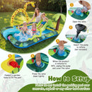 Jungle Spray Pool with Giraffe and Slide – inflation and hose setup