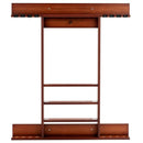 Coffee pine wall-mounted billiard cue rack, rack only without accessories