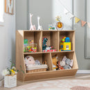 Five-cubby kids book and toy storage cabinet, Natural, product view 01