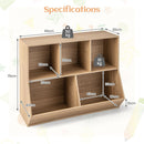Five-cubby kids book and toy storage cabinet, Natural, product view 04