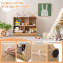 Five-cubby kids book and toy storage cabinet, Natural, product view 06