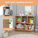 Five-cubby kids book and toy storage cabinet, Natural, product view 08
