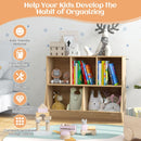 Five-cubby kids book and toy storage cabinet, Natural, product view 10