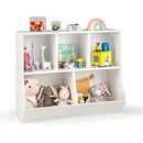 Five-cubby kids book and toy storage cabinet, White, product view 02