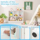 Five-cubby kids book and toy storage cabinet, White, product view 03