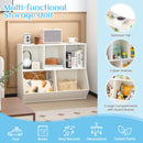 Five-cubby kids book and toy storage cabinet, White, product view 07