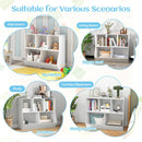 Five-cubby kids book and toy storage cabinet, White, product view 09