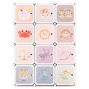 Pink panel wardrobe with all twelve animal and zodiac door panels closed