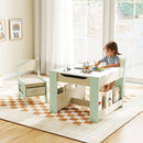 Kids Activity Table and Two Chairs with Side Bookshelves – Green product view 2