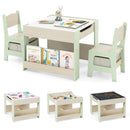 Kids Activity Table and Two Chairs with Side Bookshelves – Green product view 3