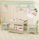 Kids Activity Table and Two Chairs with Side Bookshelves – Green product view 6