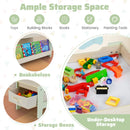 Kids Activity Table and Two Chairs with Side Bookshelves – Green product view 8