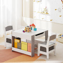 Kids Activity Table and Two Chairs with Side Bookshelves – Grey product view 1