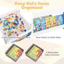 Kids Activity Table and Two Chairs with Side Bookshelves – Grey product view 3