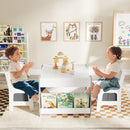 Kids Activity Table and Two Chairs with Side Bookshelves – Grey product view 5