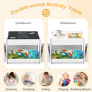 Kids Activity Table and Two Chairs with Side Bookshelves – Grey product view 7