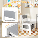 Kids Activity Table and Two Chairs with Side Bookshelves – Grey product view 8