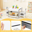 Kids Activity Table and Two Chairs with Side Bookshelves – Grey product view 10