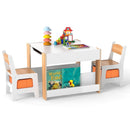 Kids Activity Table and Two Chairs with Side Bookshelves – Natural product view 3
