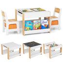 Kids Activity Table and Two Chairs with Side Bookshelves – Natural product view 4