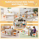 Kids Activity Table and Two Chairs with Side Bookshelves – Natural product view 5