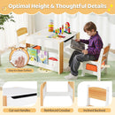 Kids Activity Table and Two Chairs with Side Bookshelves – Natural product view 8