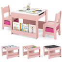 Kids Activity Table and Two Chairs with Side Bookshelves – Pink product view 3