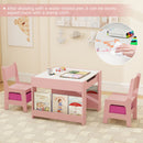 Kids Activity Table and Two Chairs with Side Bookshelves – Pink product view 5