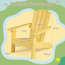Kids Adirondack chair in Yellow dimensions
