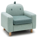 Kids Animal Armchair with Beech Wood Legs – Green (Dinosaur appearance) – product view